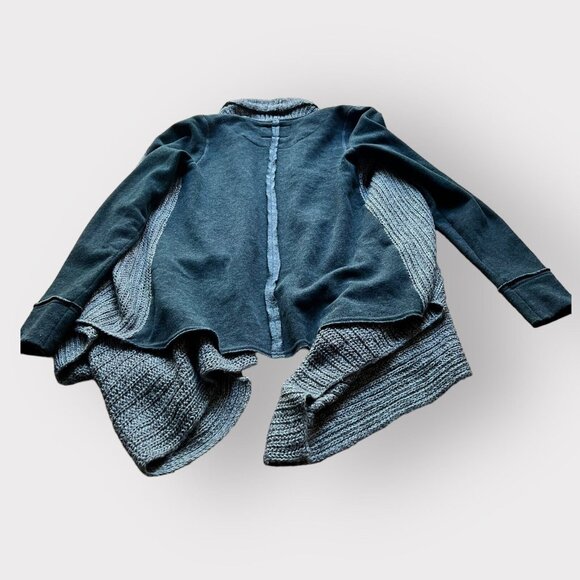 Green Casado Waterfall Draped Open Sweater Anthropologie Saturday Sunday Size S - Picture 10 of 10